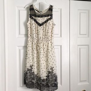 Maurices dress black and white polka dots, lace